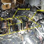Forensic photograph with markings
